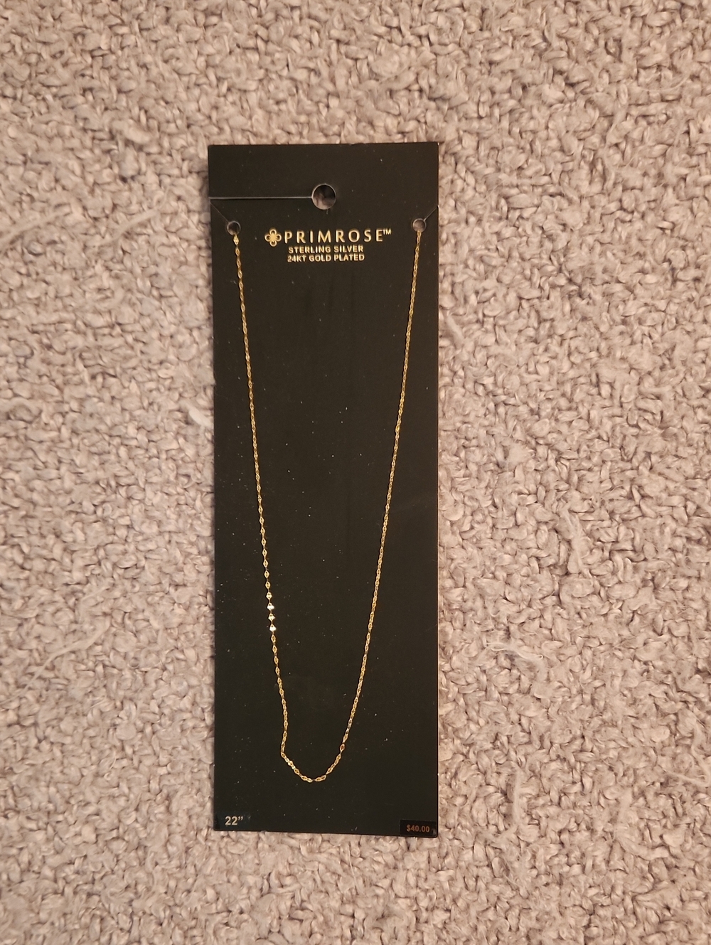 24KT Gold Plated Sterling Silver Delicate Chain Necklace - Gold